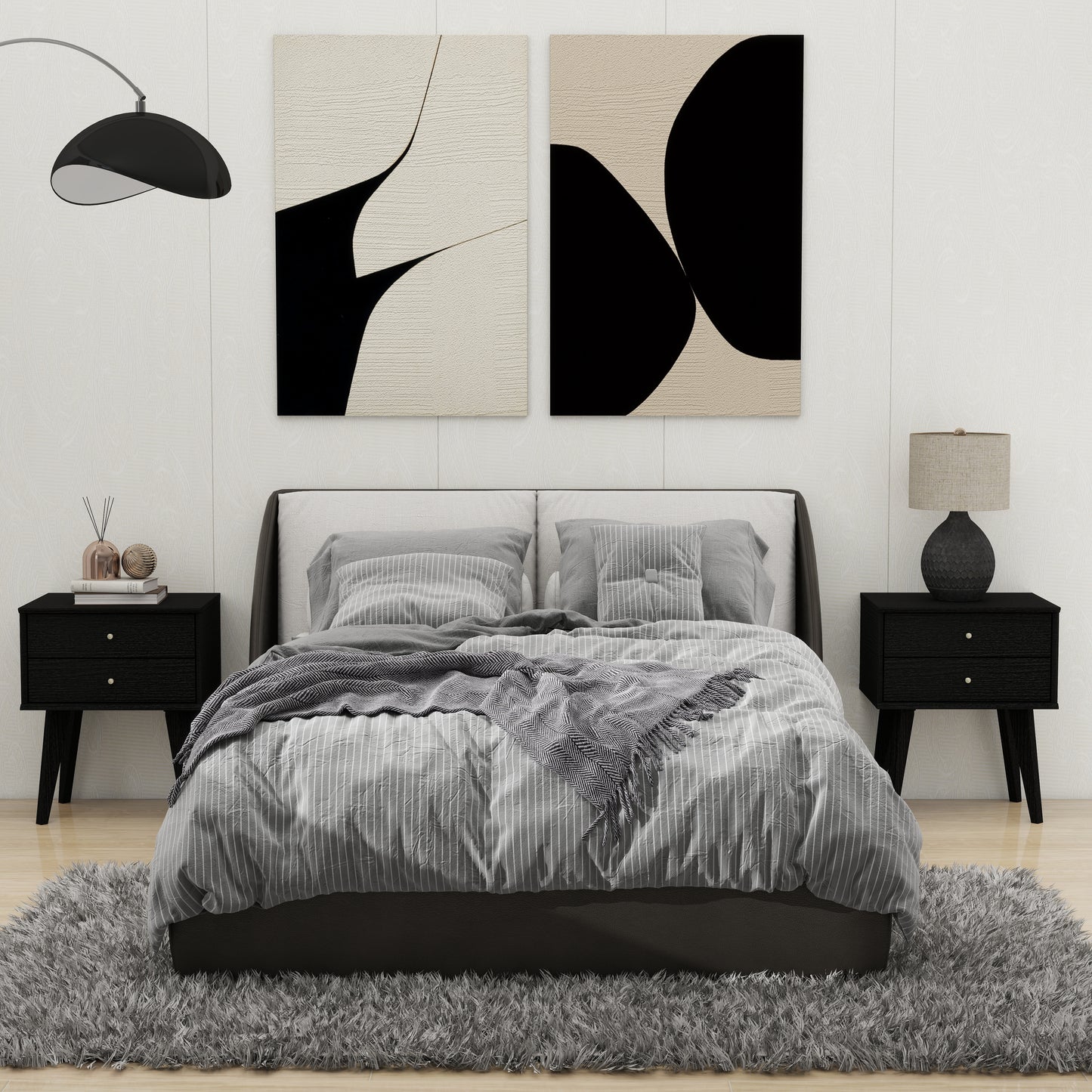 Galano 2-Drawer Nightstand with Angled Legs 18.1" W x 14.2" D x 22.1" H