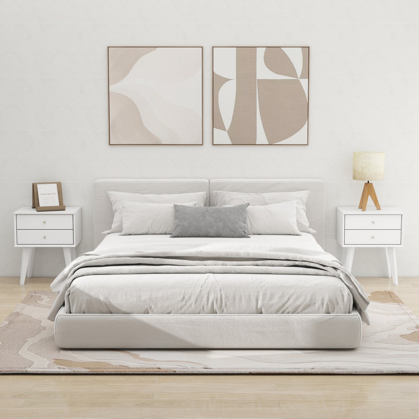 Galano 2-Drawer Nightstand with Angled Legs 18.1" W x 14.2" D x 22.1" H