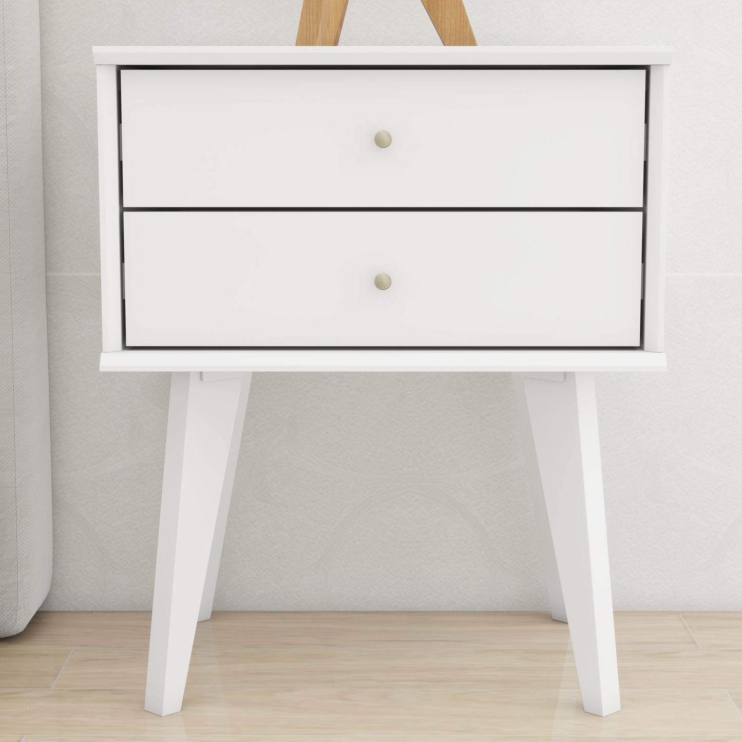 Galano 2-Drawer Nightstand with Angled Legs 18.1" W x 14.2" D x 22.1" H