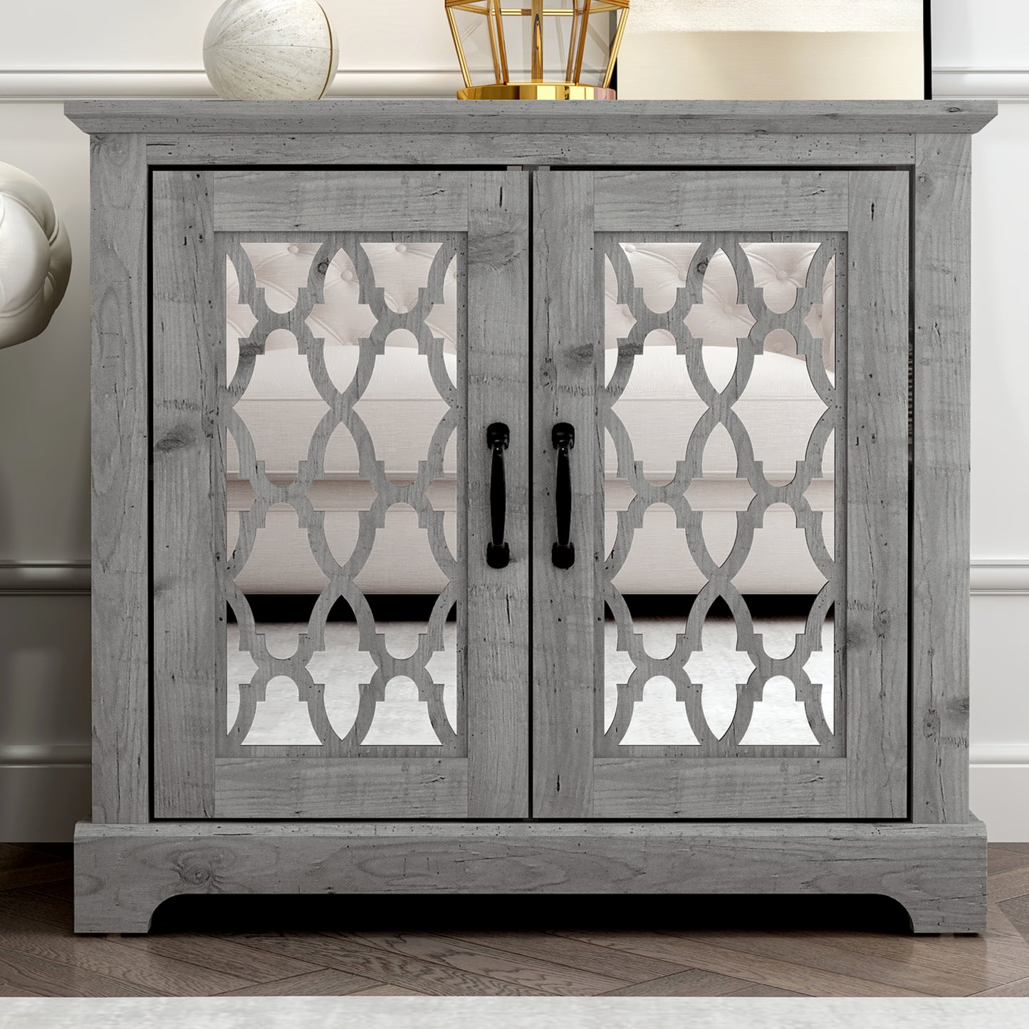 Galano Heron 2 Door Accent Cabinet - Mexican Grey