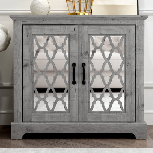 Galano Heron 2 Door Accent Cabinet - Mexican Grey
