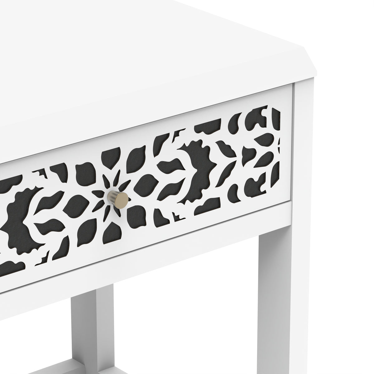 GALANO Transitional Nightstand Set of 2 with Drawer and Open Shelf, White
