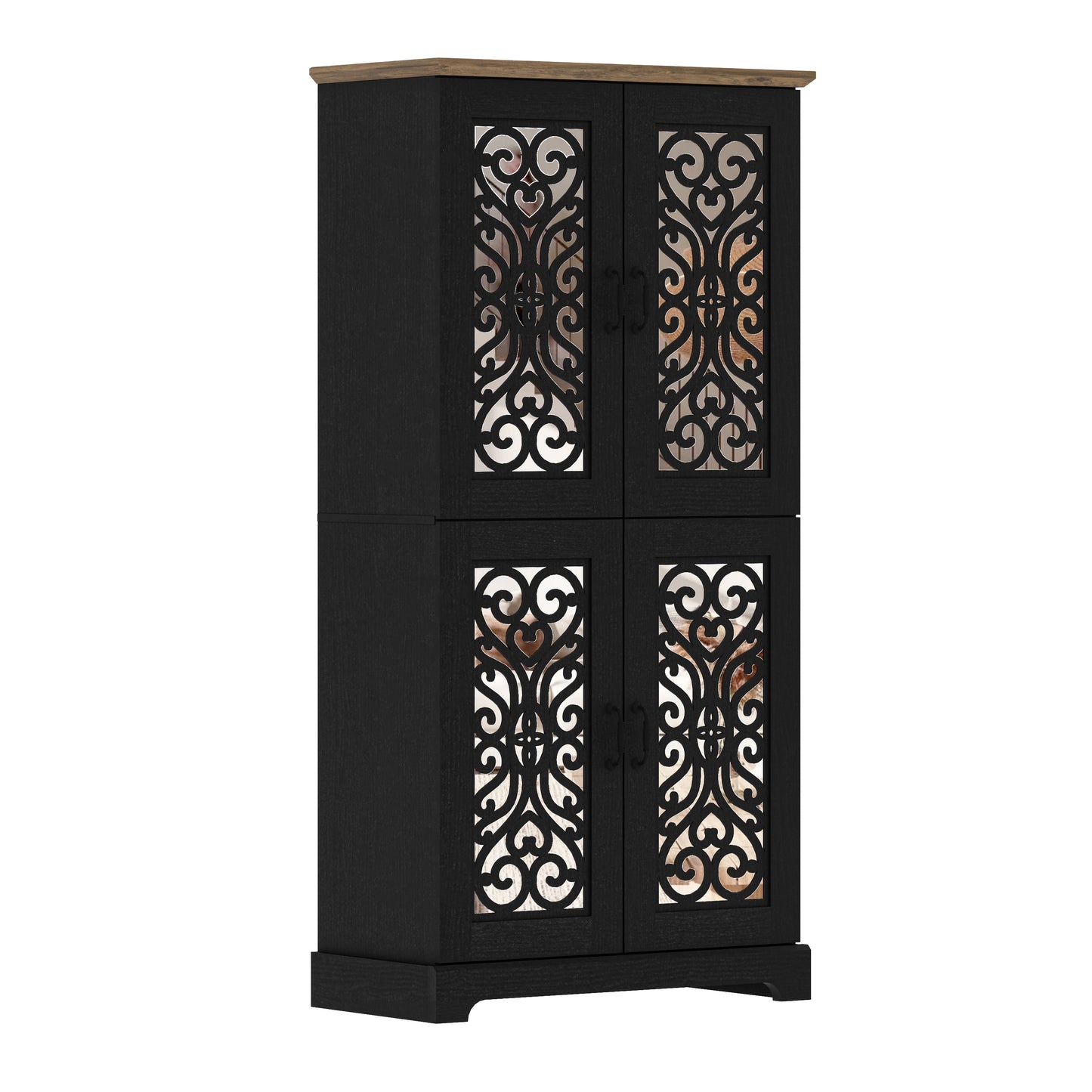 Galano 4-Door Kitchen Pantry with Adjustable Shelves, 31.4" W x 15.7" D x 63.6" H