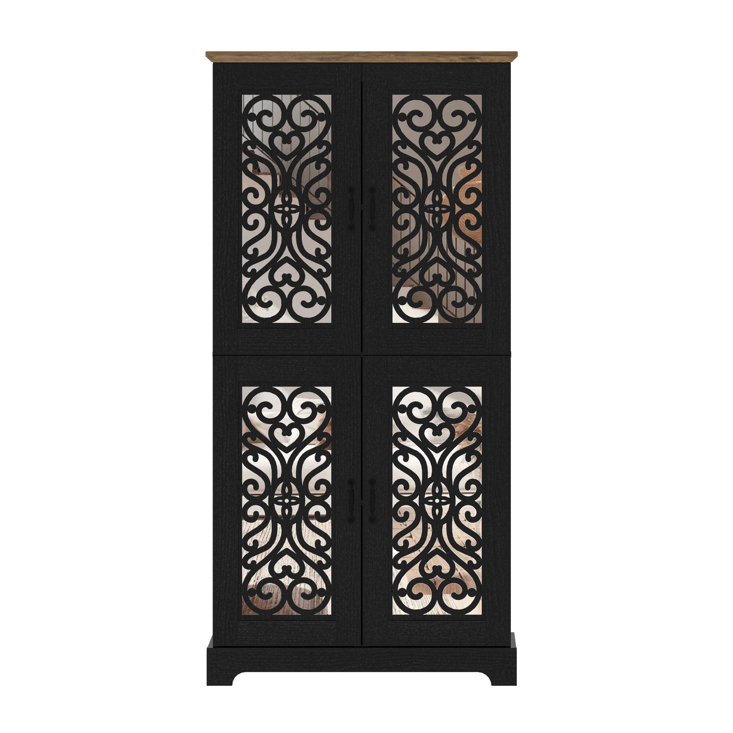Galano 4-Door Kitchen Pantry with Adjustable Shelves, 31.4" W x 15.7" D x 63.6" H