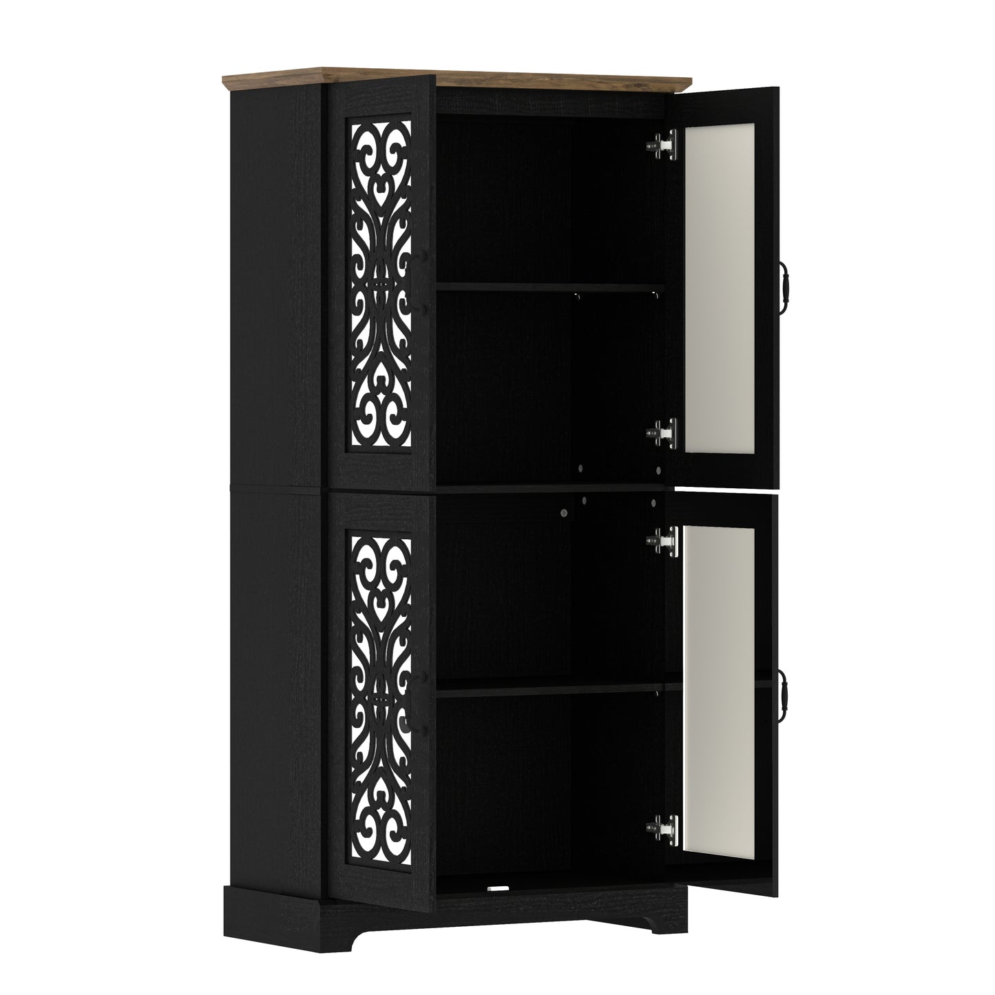 Galano 4-Door Kitchen Pantry with Adjustable Shelves, 31.4" W x 15.7" D x 63.6" H
