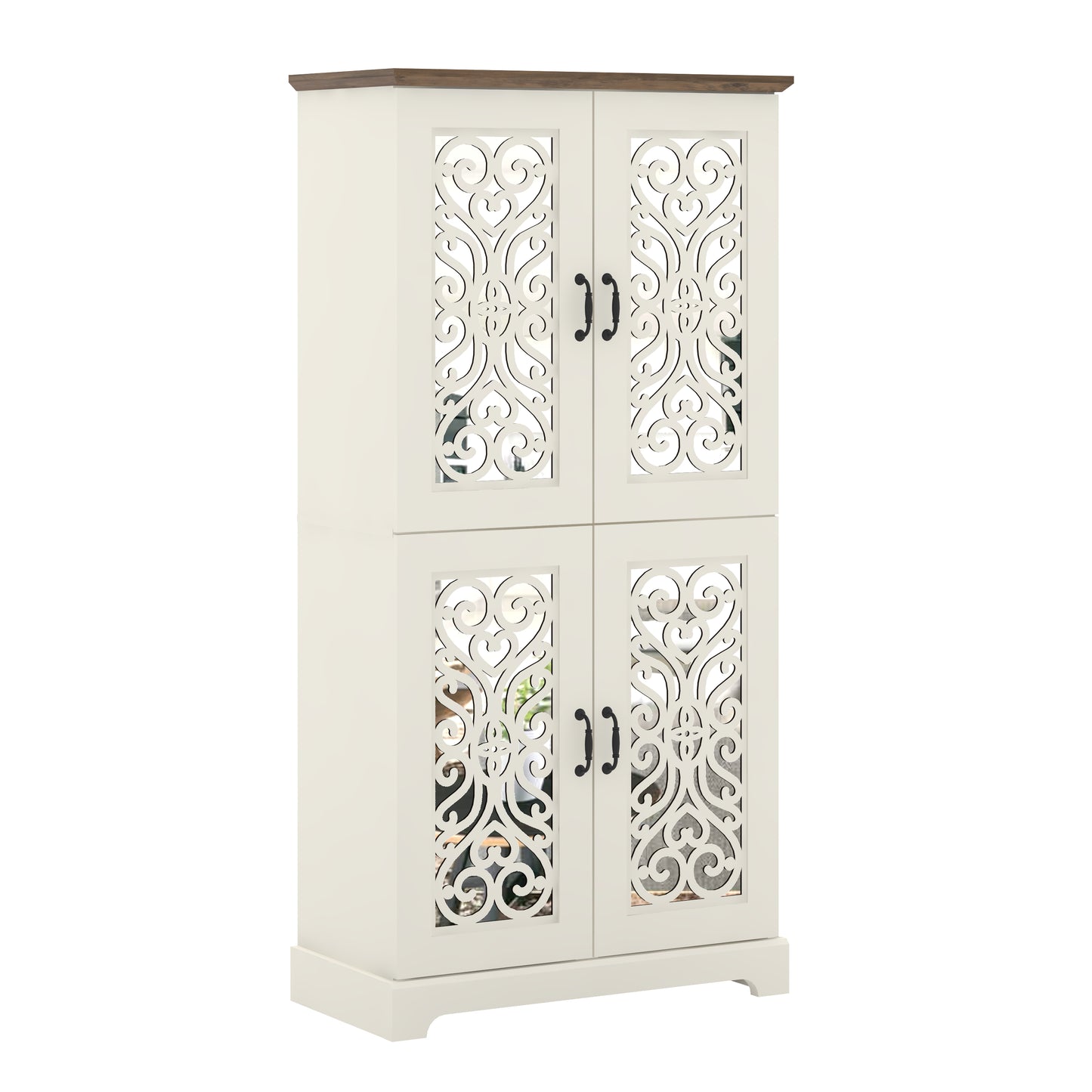 Galano 4-Door Kitchen Pantry with Adjustable Shelves, 31.4" W x 15.7" D x 63.6" H