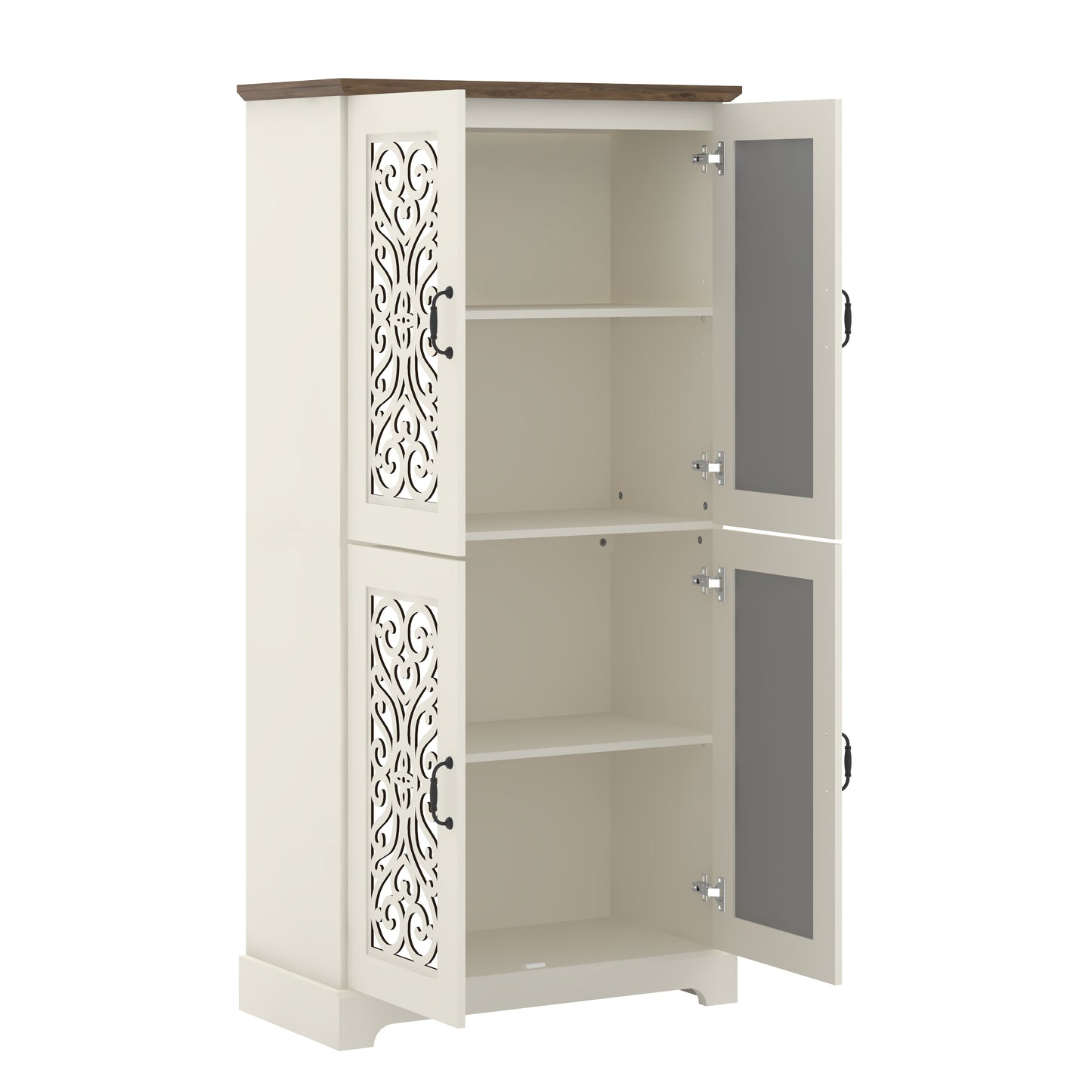 Galano 4-Door Kitchen Pantry with Adjustable Shelves, 31.4" W x 15.7" D x 63.6" H
