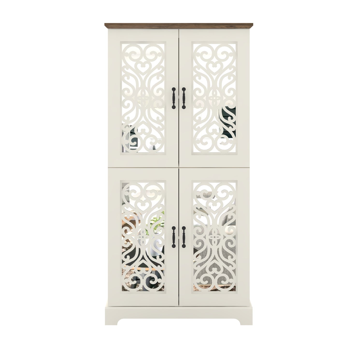 Galano 4-Door Kitchen Pantry with Adjustable Shelves, 31.4" W x 15.7" D x 63.6" H