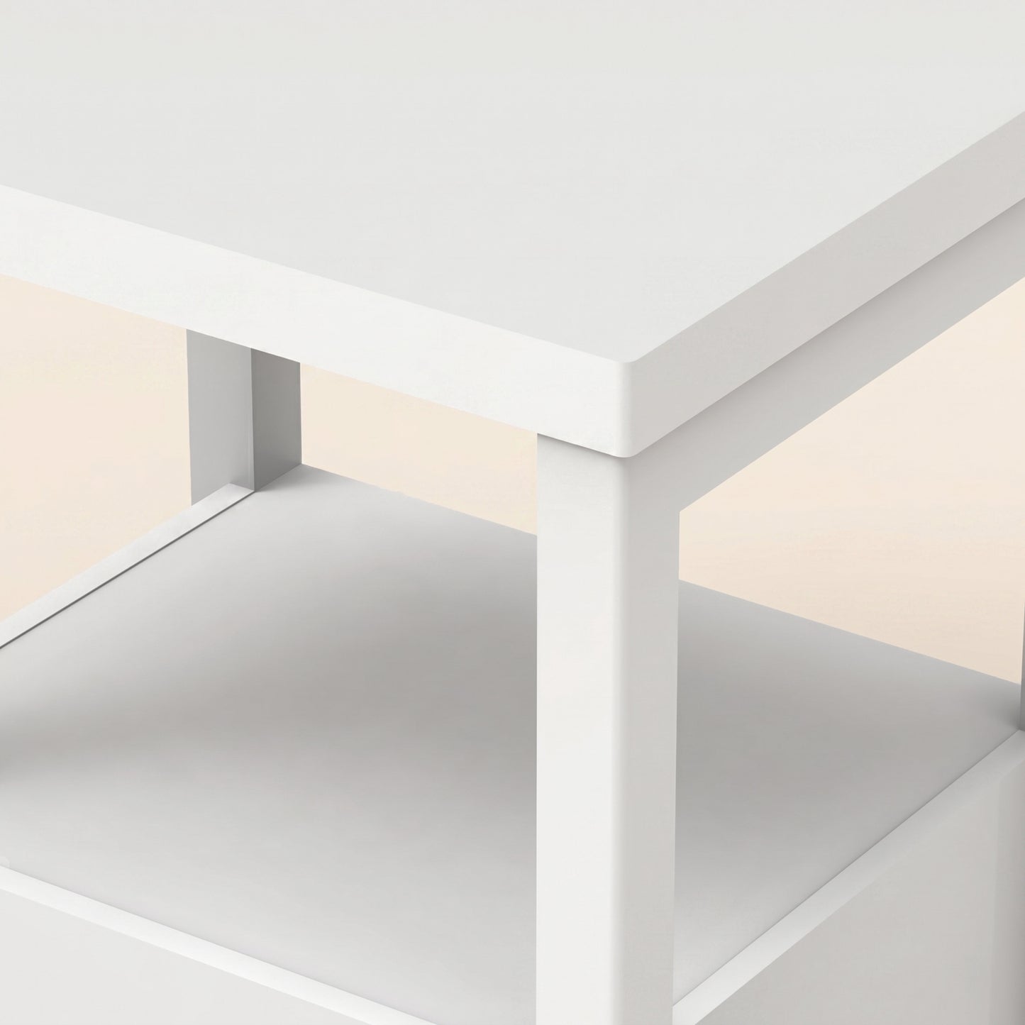 1-Drawer Nightstand with Open Shelf, 1-Piece, White