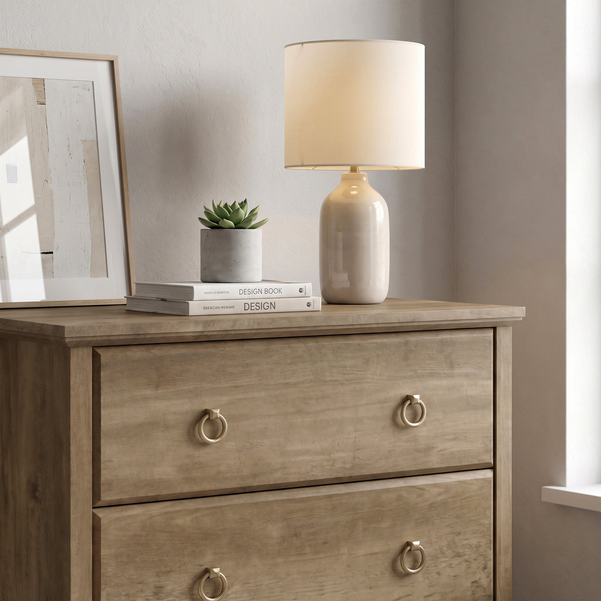 Galano Traditional 31.2" 5-Drawer Chest with Solid Wood Legs, Metal Ring Pulls and Interlocking Drawers