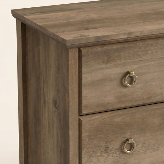 5-Drawer Chest with Drawer Interlock and Solid Wood Legs, Knotty Oak