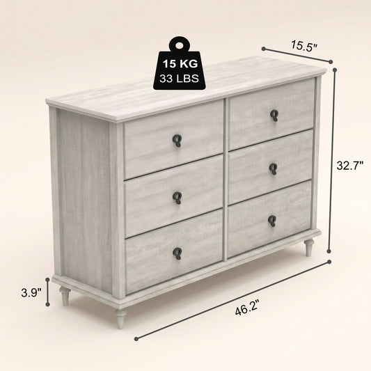 6-Drawer Double Dresser with Interlock System