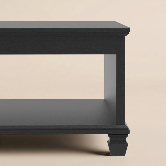 Square Coffee Table with Open Shelf, 1-Piece