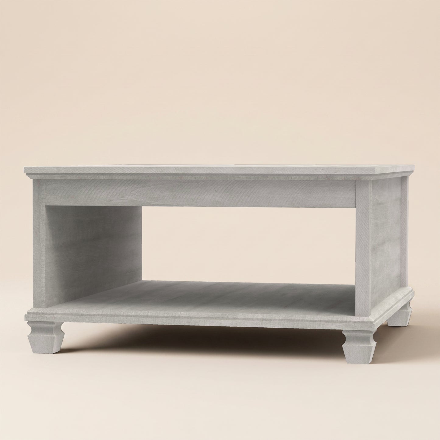 Square Coffee Table with Open Shelf, 1-Piece