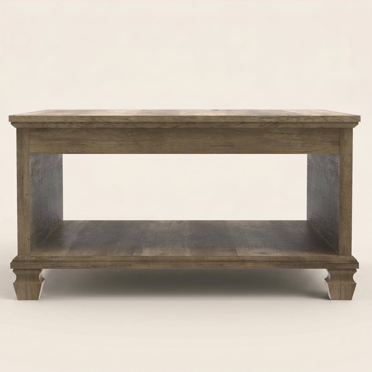 Square Coffee Table with Open Shelf, 1-Piece