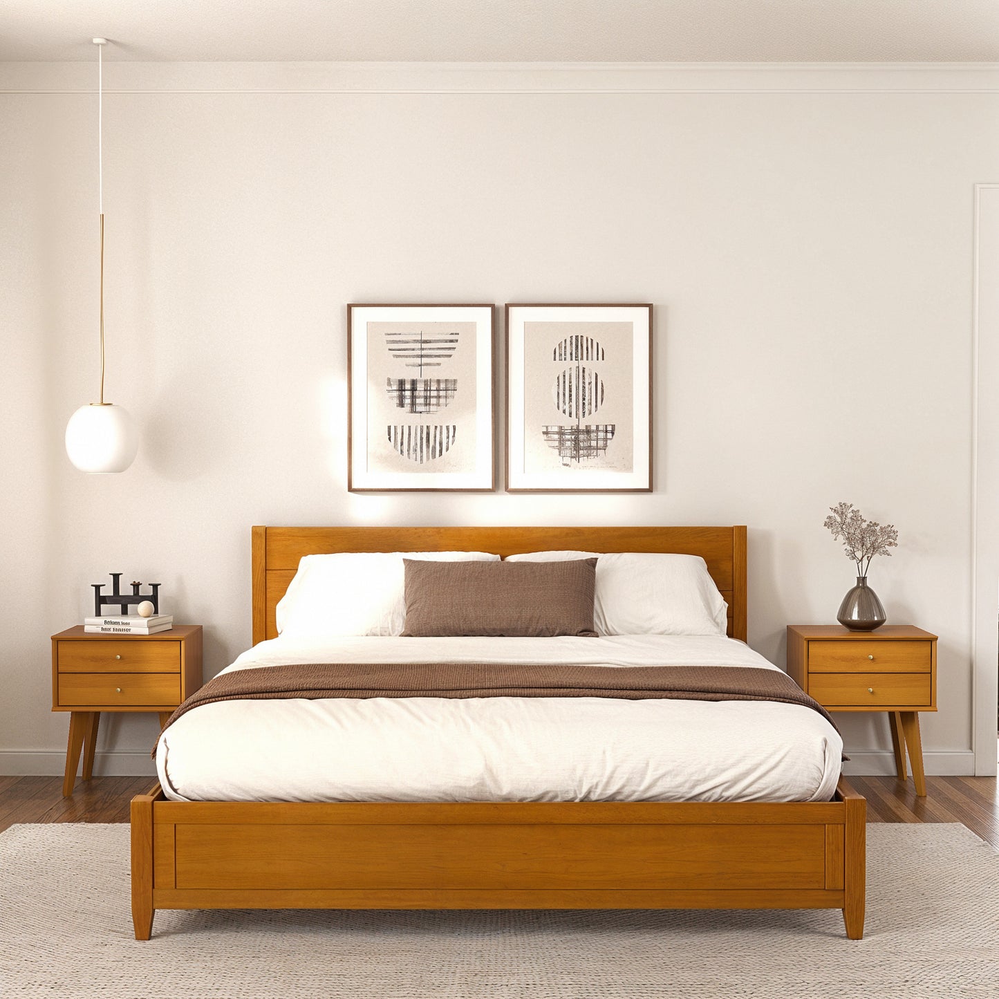 Galano 2-Drawer Nightstand with Angled Legs 18.1" W x 14.2" D x 22.1" H