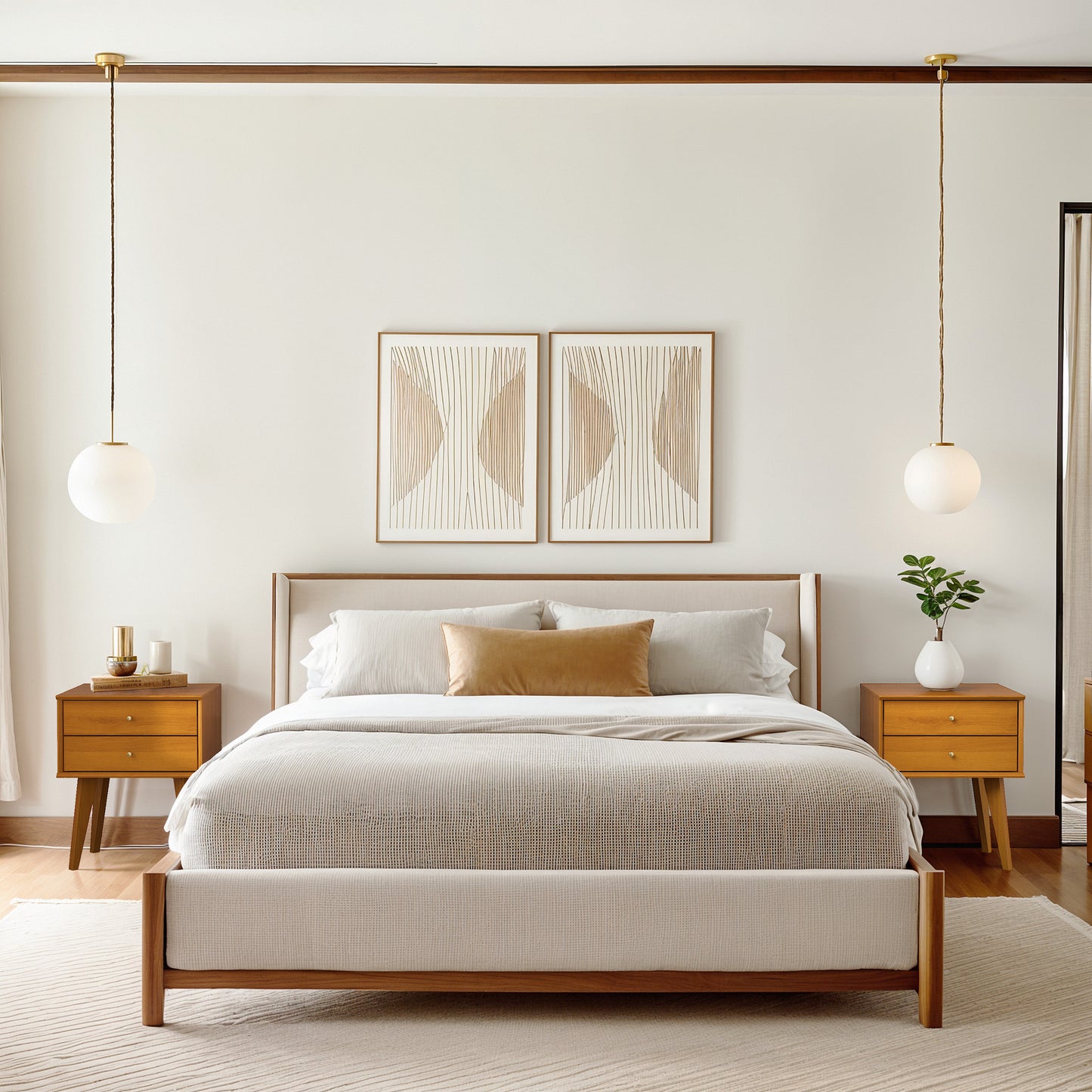 Galano 2-Drawer Nightstand with Angled Legs 18.1" W x 14.2" D x 22.1" H