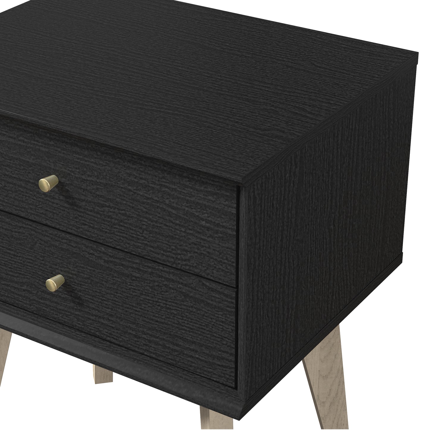 Galano 2-Drawer Nightstand with Angled Legs 18.1" W x 14.2" D x 22.1" H