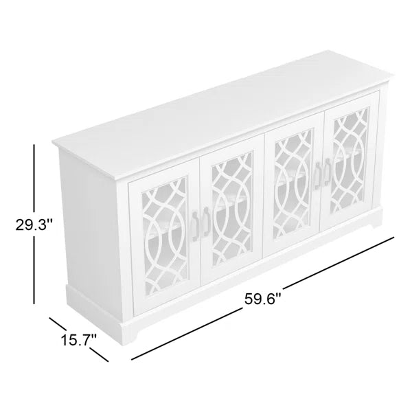 Galano TV Stand with storage and decorative Cut-Out Pattern 59.6" W × 15.7" D × 29.3" H