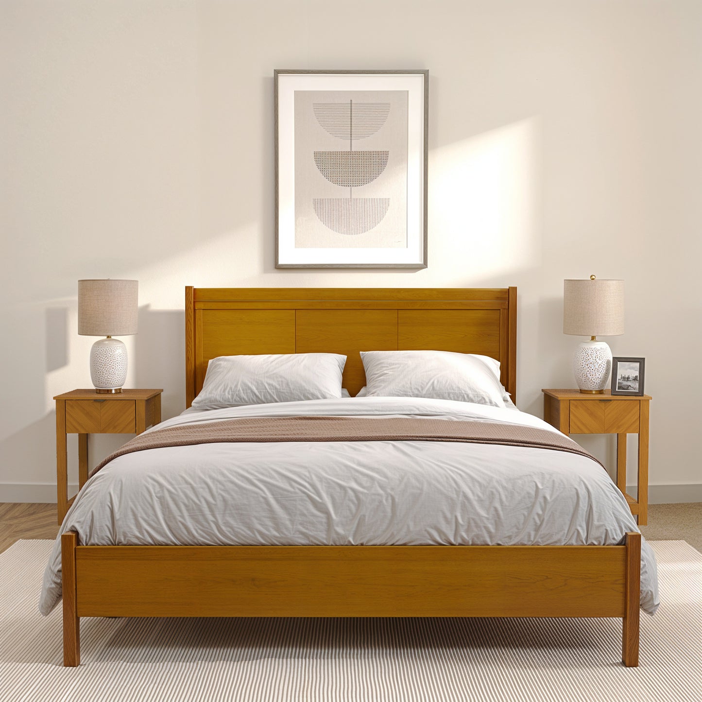Galano 2-Piece Nightstand Set with Drawer and Open Shelf Storage 16.5" H × 15.4" W × 23.2" D