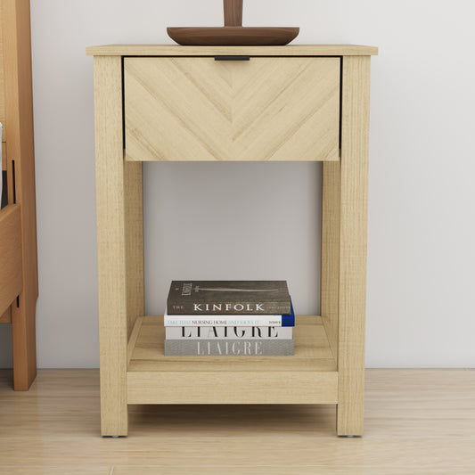 Galano 1-Drawer Nightstand with Open Shelf 16.5" W × 15.4" D × 23.2" H