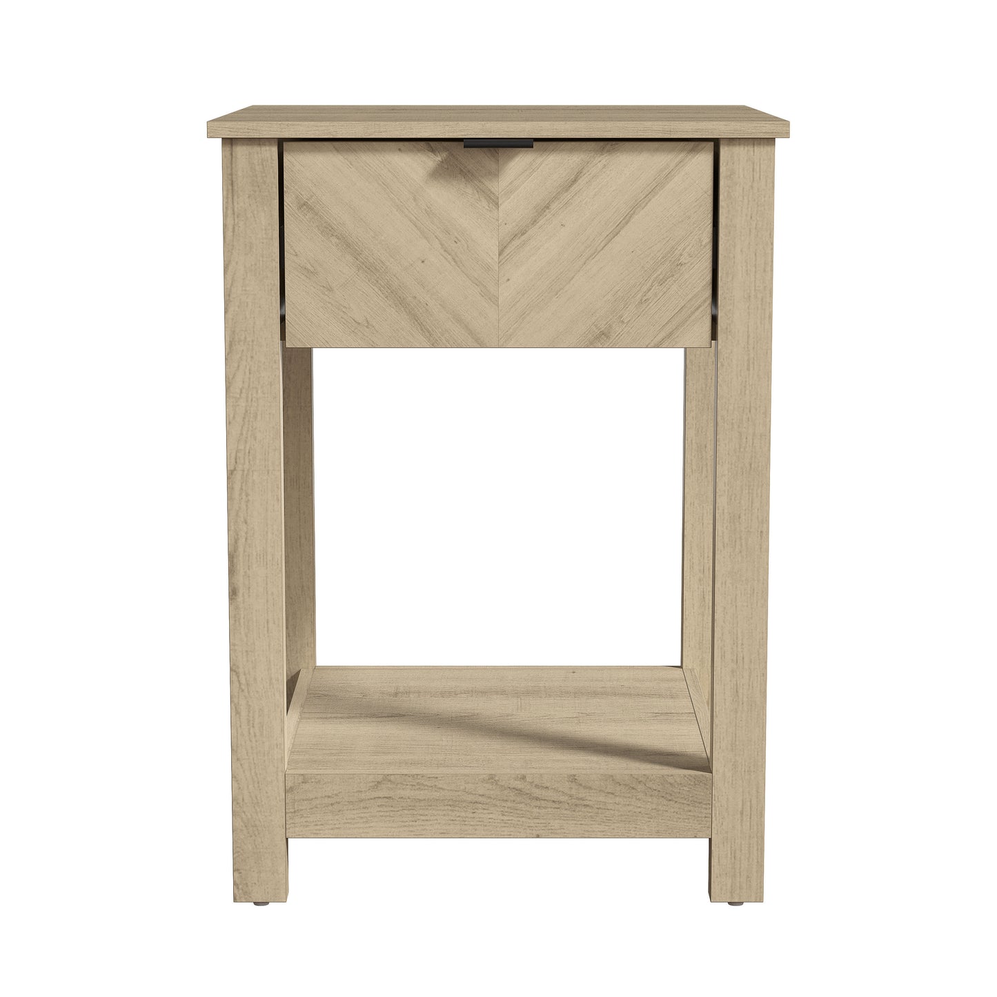 Galano 2-Piece Nightstand Set with Drawer and Open Shelf Storage 16.5" H × 15.4" W × 23.2" D