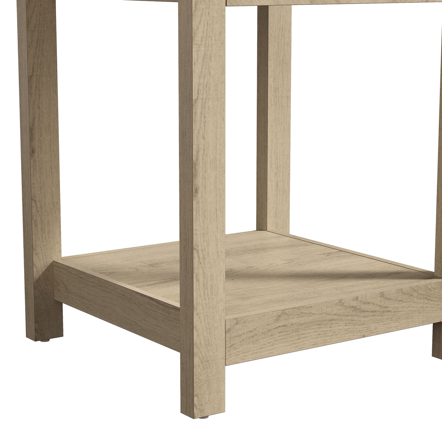 Galano 2-Piece Nightstand Set with Drawer and Open Shelf Storage 16.5" H × 15.4" W × 23.2" D
