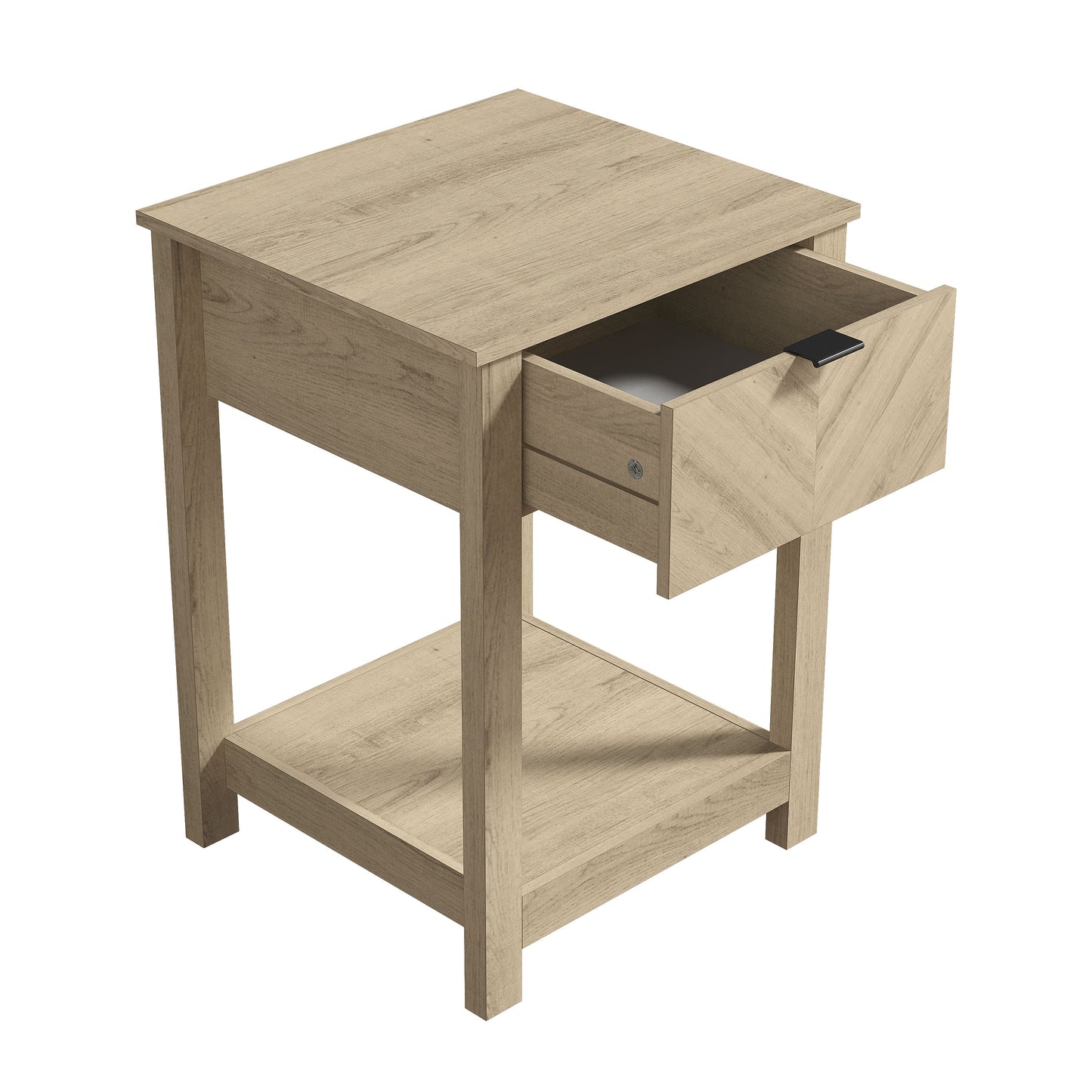 Galano 2-Piece Nightstand Set with Drawer and Open Shelf Storage 16.5" H × 15.4" W × 23.2" D