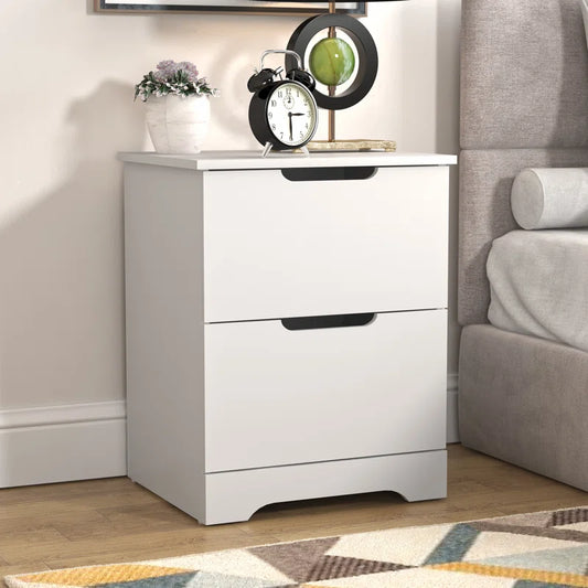 Galano Modern 2-Drawer Nightstand with Cutout Handles 18.7" W × 15.7" D × 23.7" H