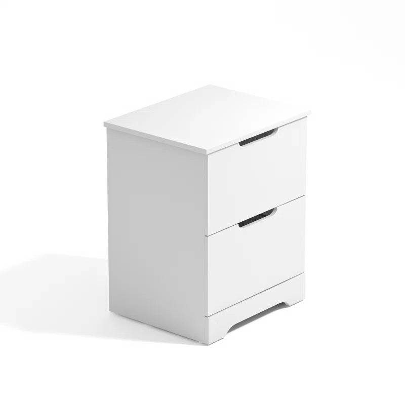 Galano Modern 2-Drawer Nightstand with Cutout Handles 18.7" W × 15.7" D × 23.7" H