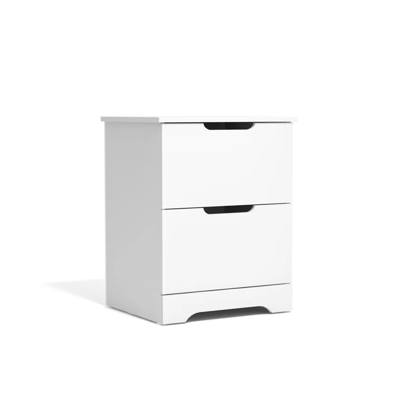 Galano Modern 2-Drawer Nightstand with Cutout Handles 18.7" W × 15.7" D × 23.7" H
