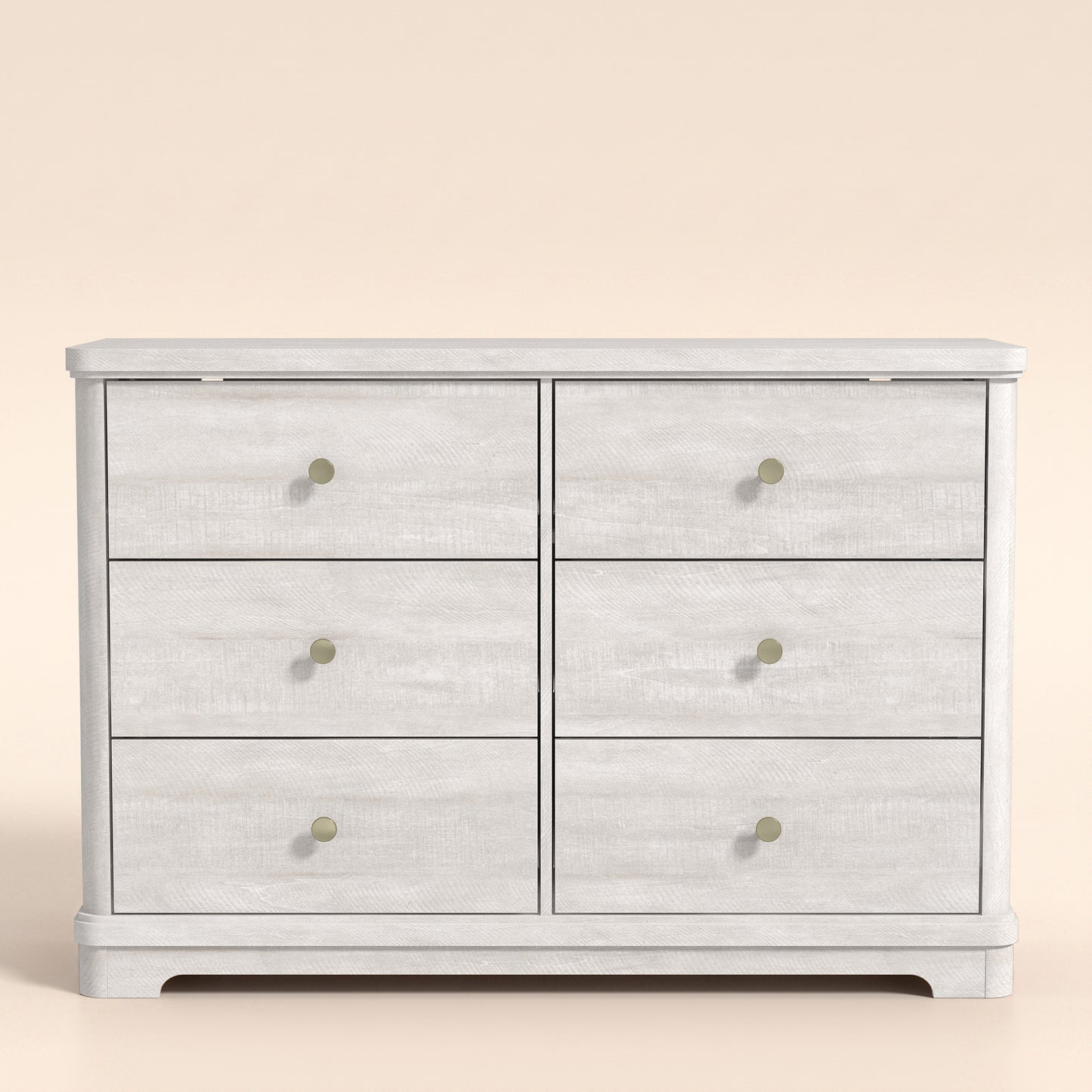 6-Drawer Double Dresser with Sculpted Base