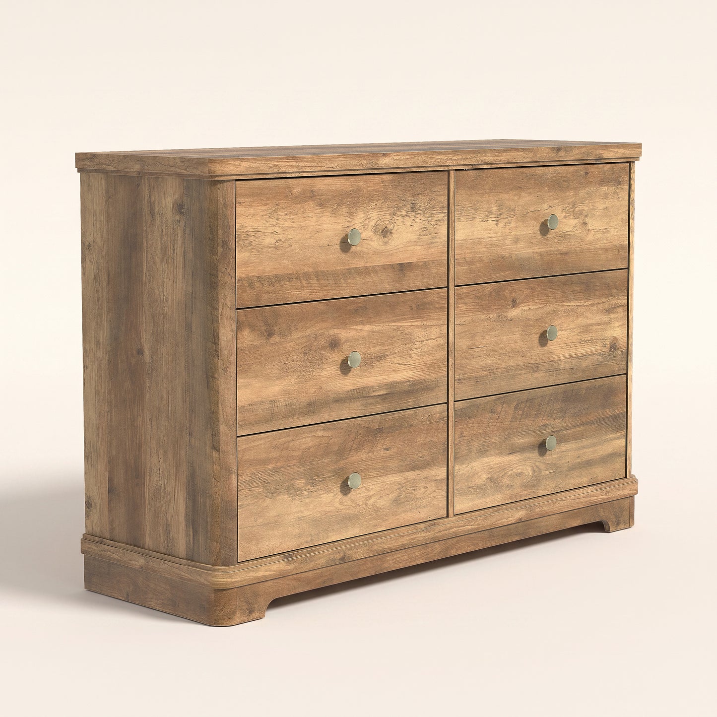 6-Drawer Double Dresser with Sculpted Base