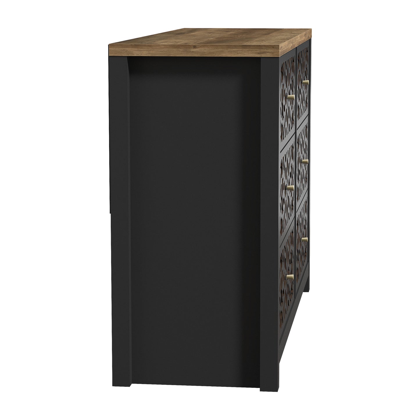 Galano 6-Drawer Dresser with Cutout Floral Fronts 45.4″ W x 15.7" D x 32.0" H