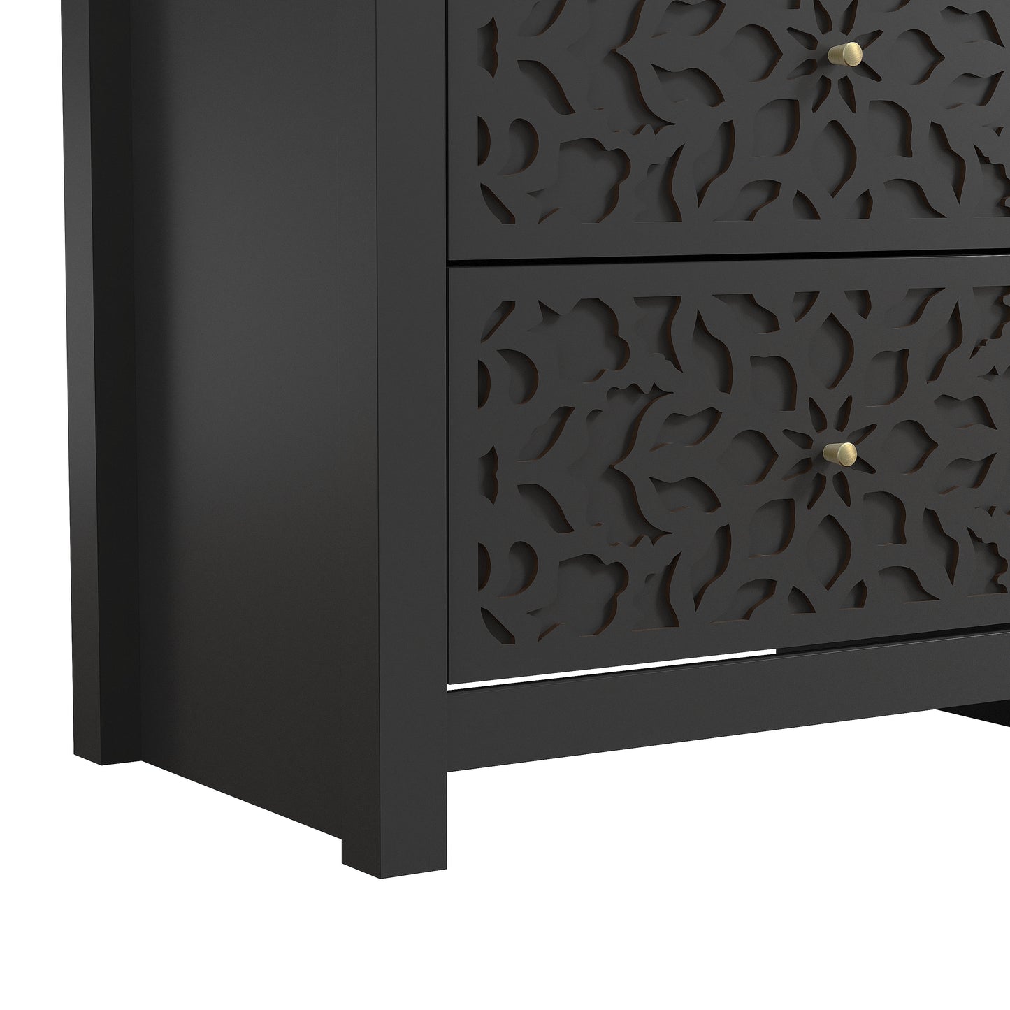 Galano 6-Drawer Dresser with Cutout Floral Fronts 45.4″ W x 15.7" D x 32.0" H