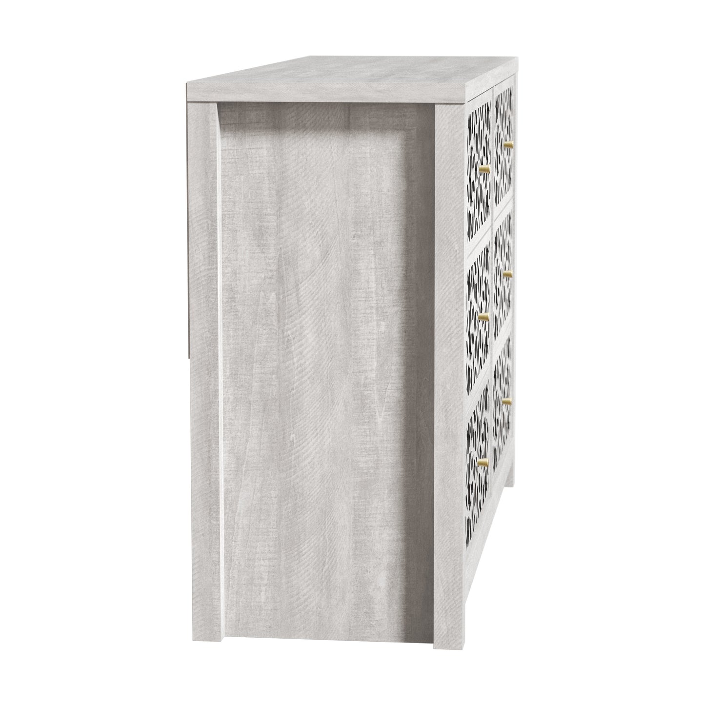 Galano 6-Drawer Dresser with Cutout Floral Fronts 45.4″ W x 15.7" D x 32.0" H