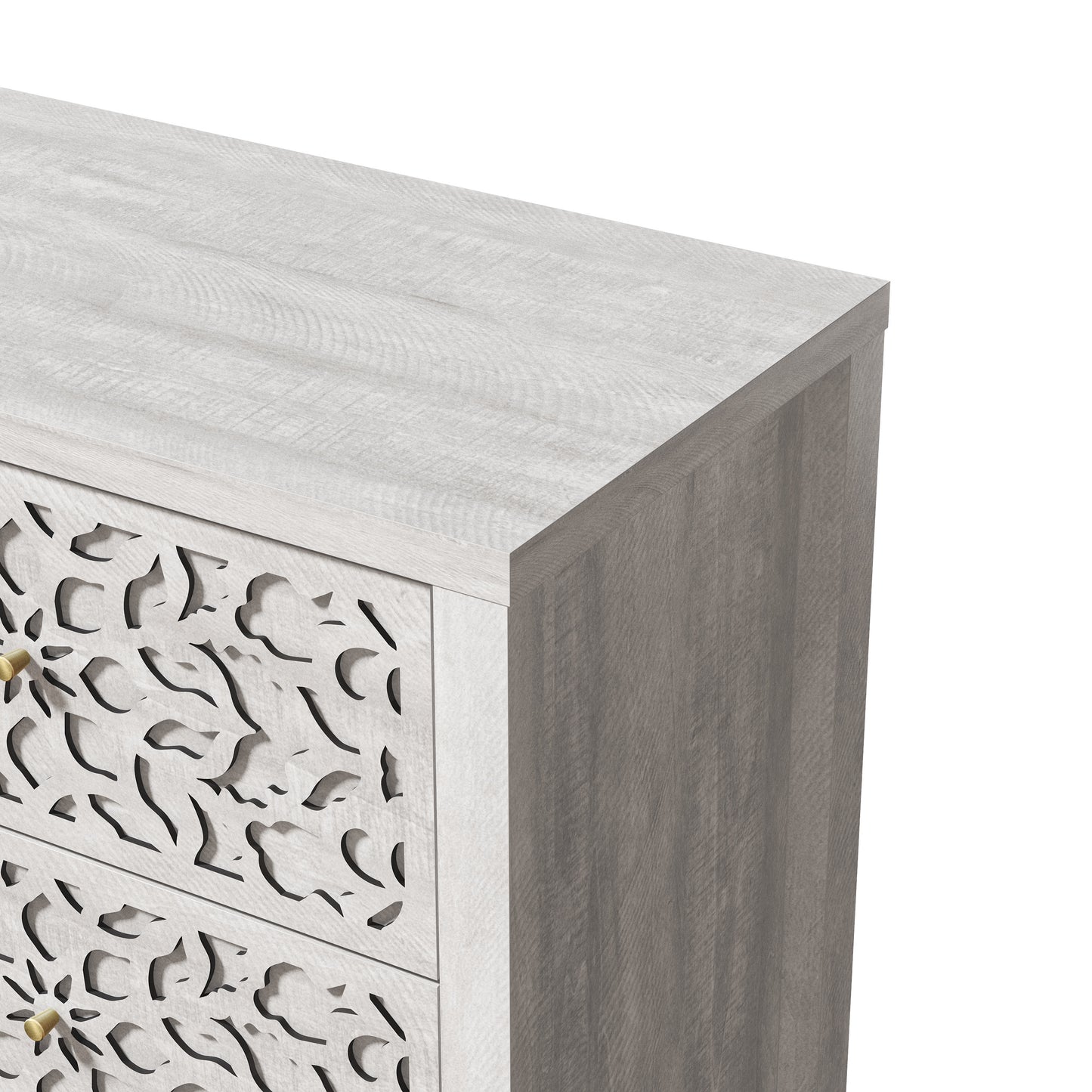 Galano 6-Drawer Dresser with Cutout Floral Fronts 45.4″ W x 15.7" D x 32.0" H