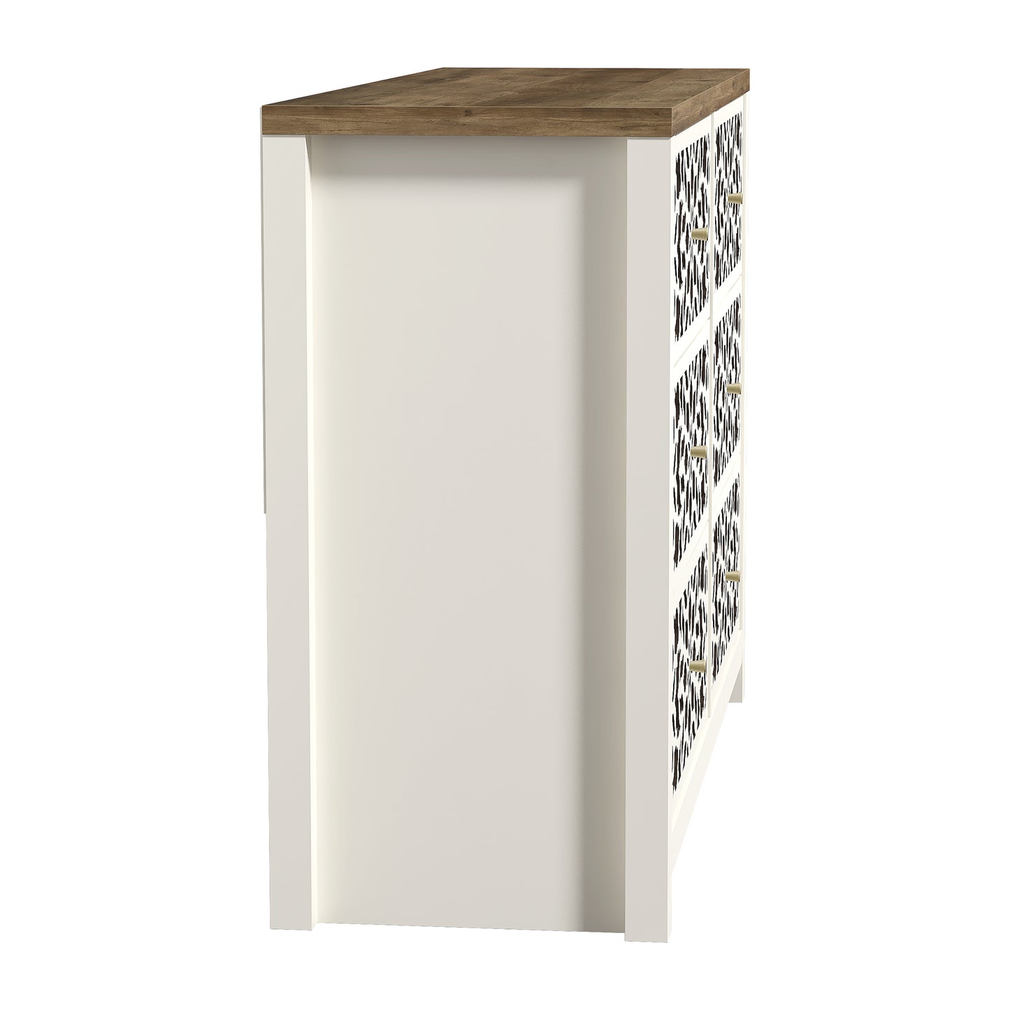 Galano 6-Drawer Dresser with Cutout Floral Fronts 45.4″ W x 15.7" D x 32.0" H