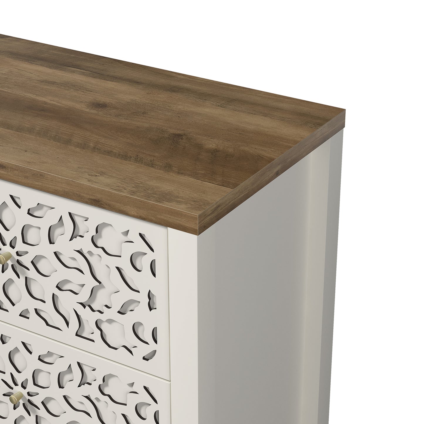 Galano 6-Drawer Dresser with Cutout Floral Fronts 45.4″ W x 15.7" D x 32.0" H