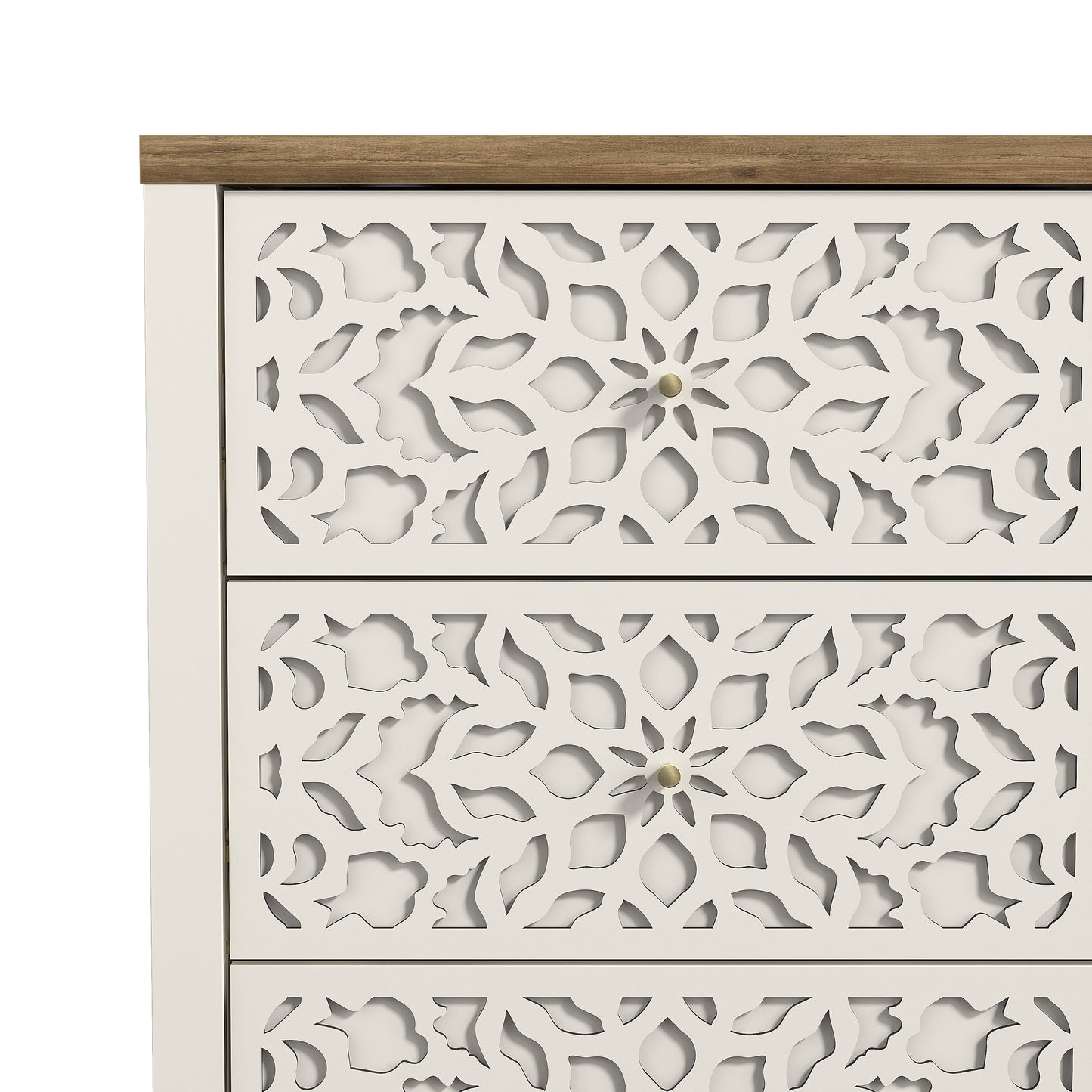Galano 6-Drawer Dresser with Cutout Floral Fronts 45.4″ W x 15.7" D x 32.0" H