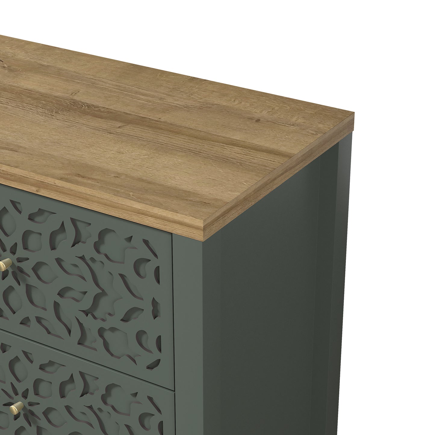 Galano 6-Drawer Dresser with Cutout Floral Fronts 45.4″ W x 15.7" D x 32.0" H
