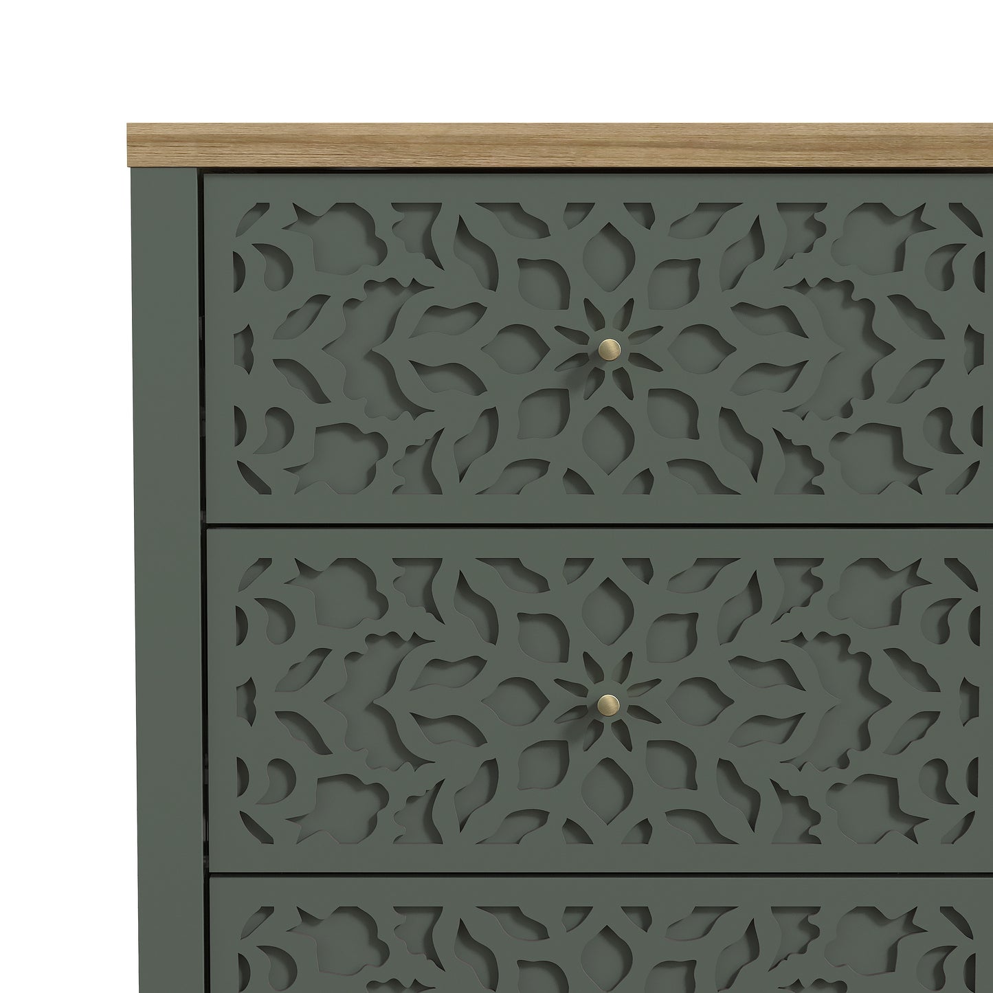 Galano 6-Drawer Dresser with Cutout Floral Fronts 45.4″ W x 15.7" D x 32.0" H