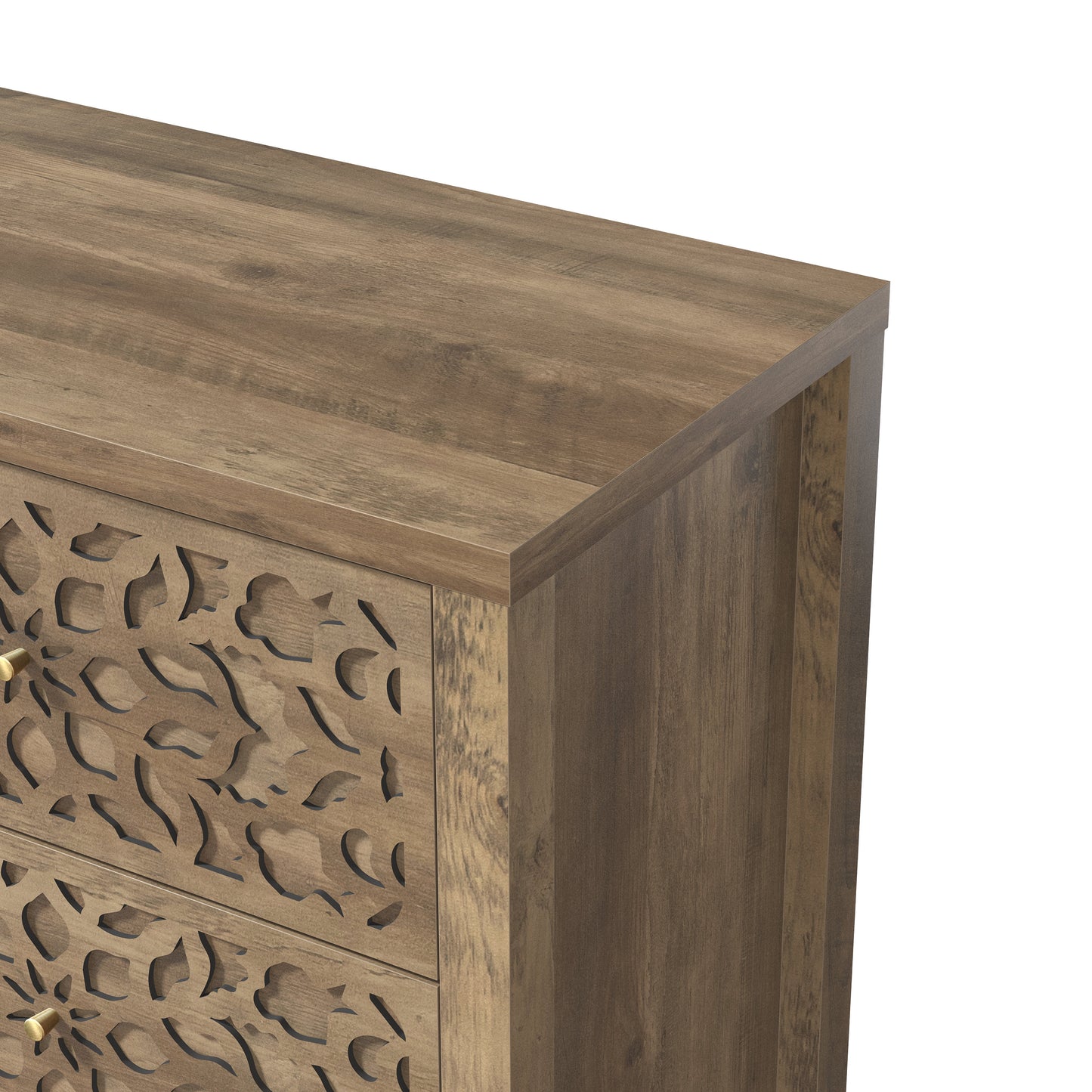 Galano 6-Drawer Dresser with Cutout Floral Fronts 45.4″ W x 15.7" D x 32.0" H