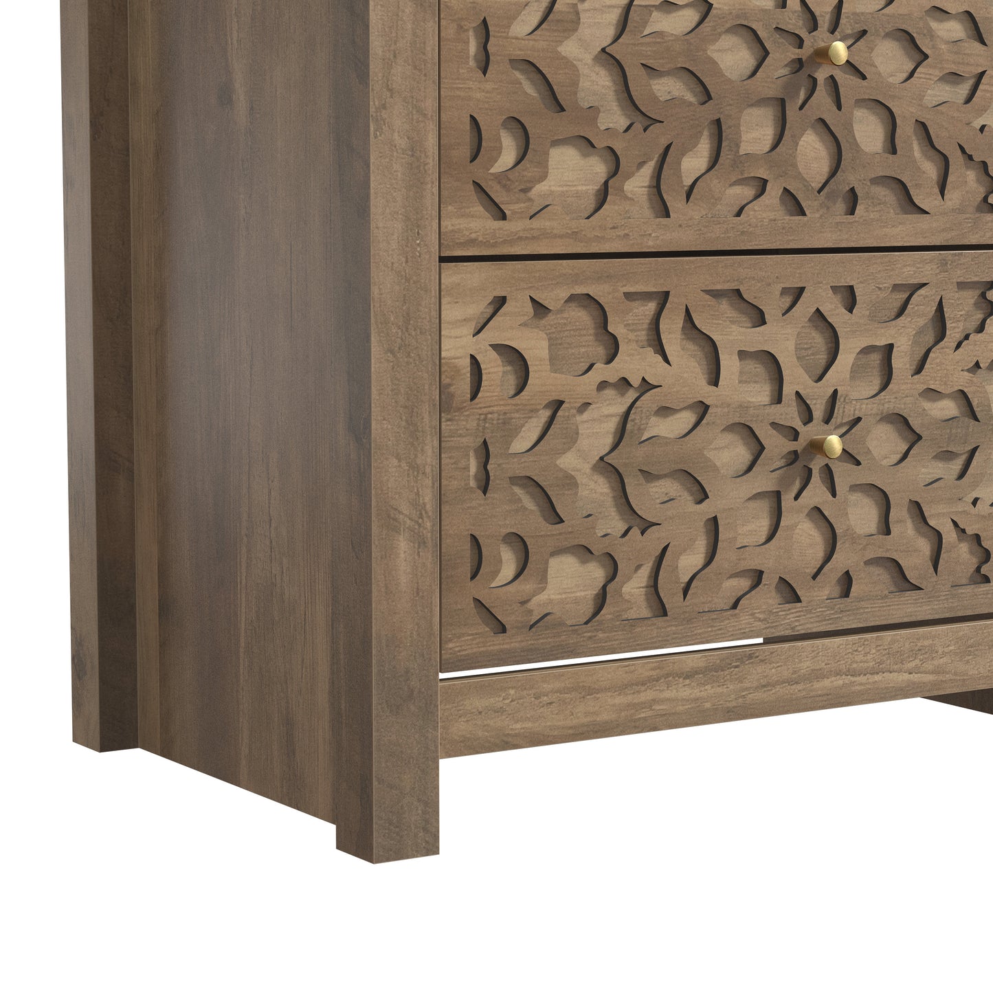 Galano 6-Drawer Dresser with Cutout Floral Fronts 45.4″ W x 15.7" D x 32.0" H