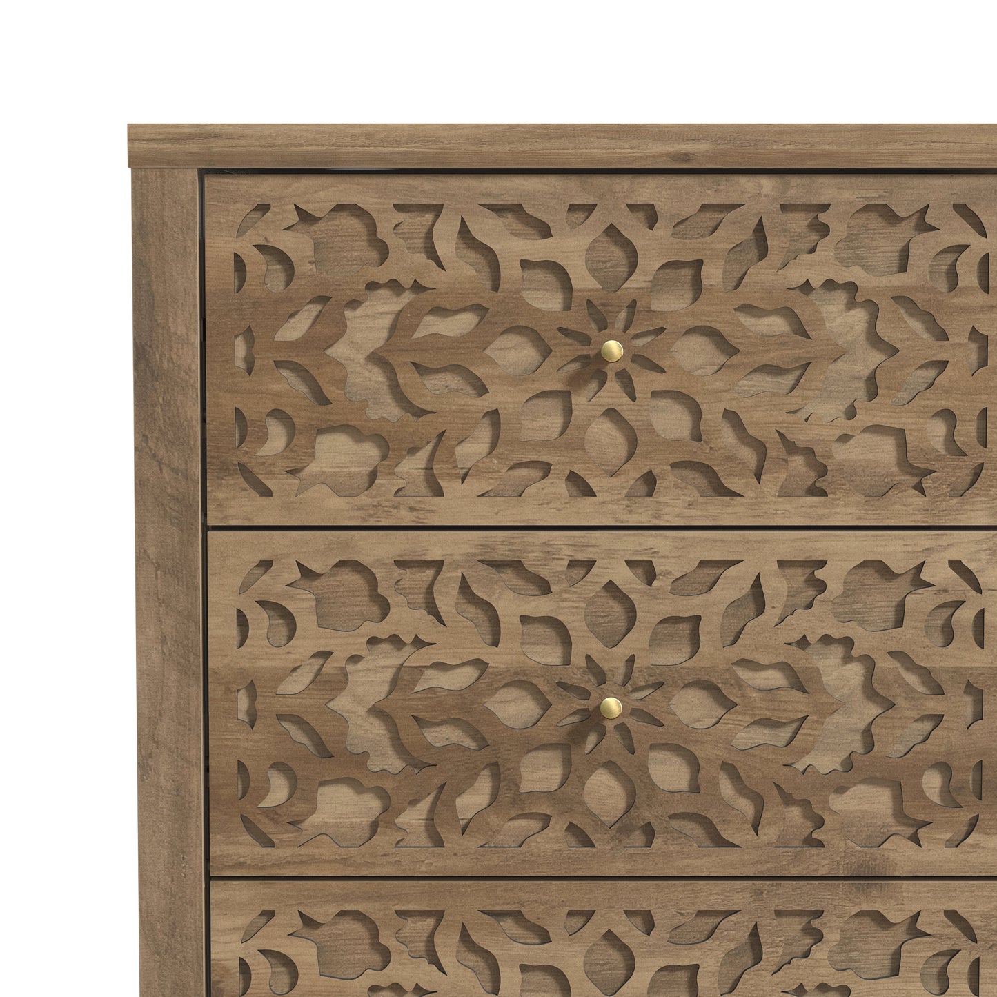 Galano 6-Drawer Dresser with Cutout Floral Fronts 45.4″ W x 15.7" D x 32.0" H