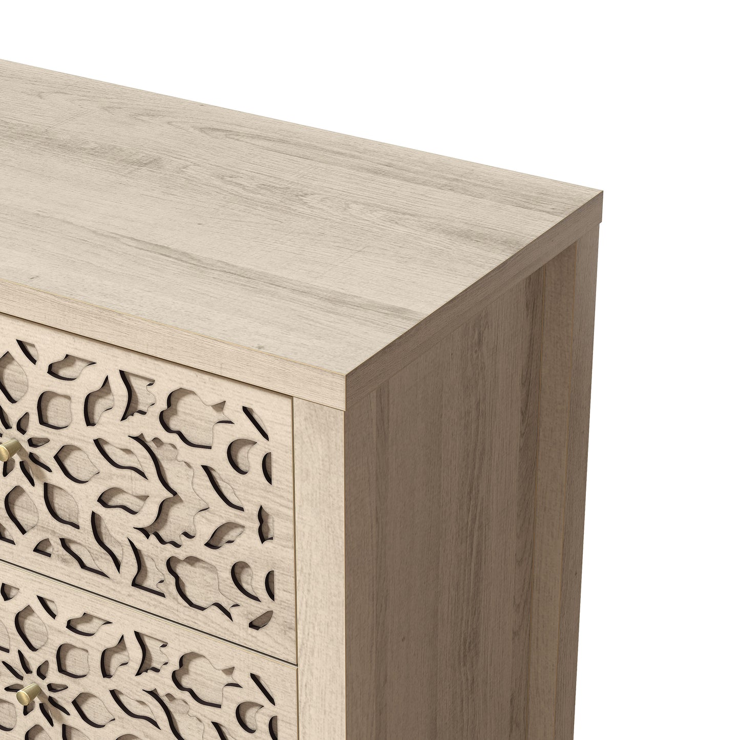 Galano 6-Drawer Dresser with Cutout Floral Fronts 45.4″ W x 15.7" D x 32.0" H