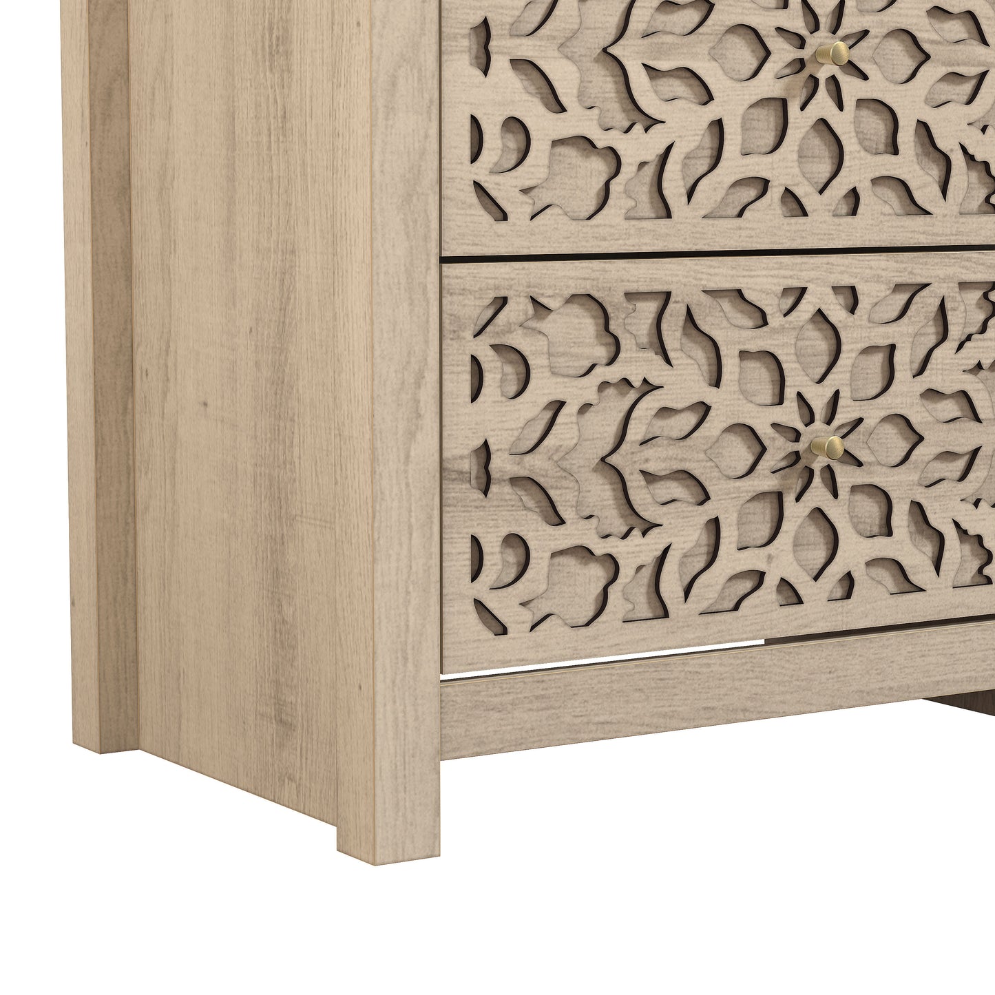 Galano 6-Drawer Dresser with Cutout Floral Fronts 45.4″ W x 15.7" D x 32.0" H
