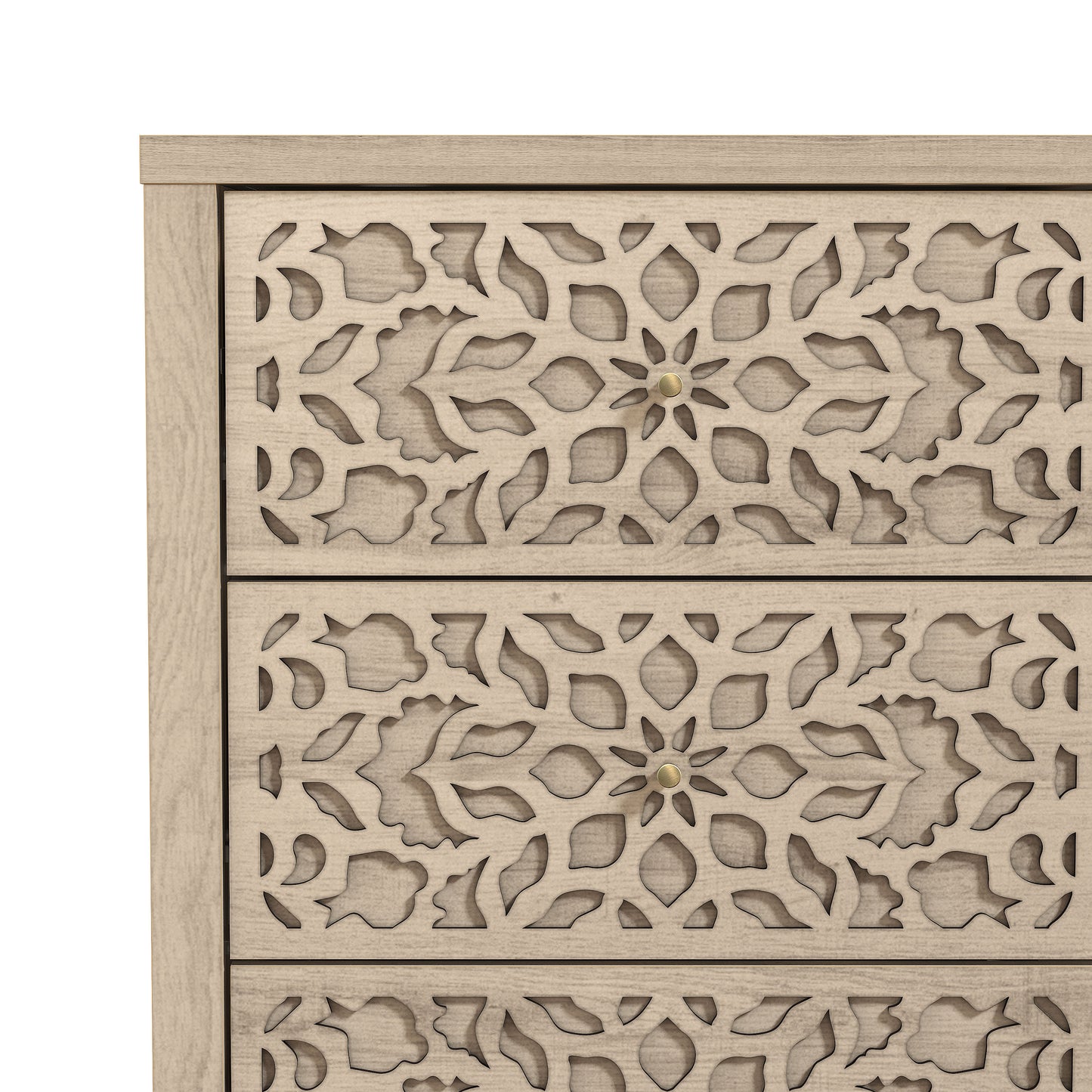 Galano 6-Drawer Dresser with Cutout Floral Fronts 45.4″ W x 15.7" D x 32.0" H