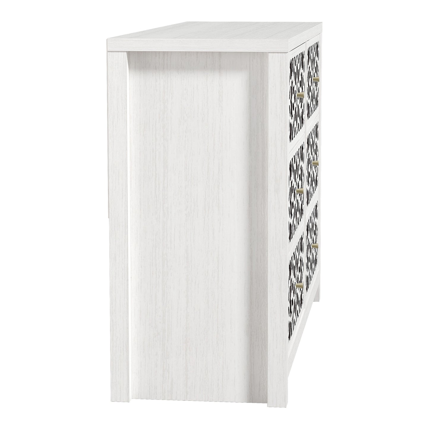 Galano 6-Drawer Dresser with Cutout Floral Fronts 45.4″ W x 15.7" D x 32.0" H