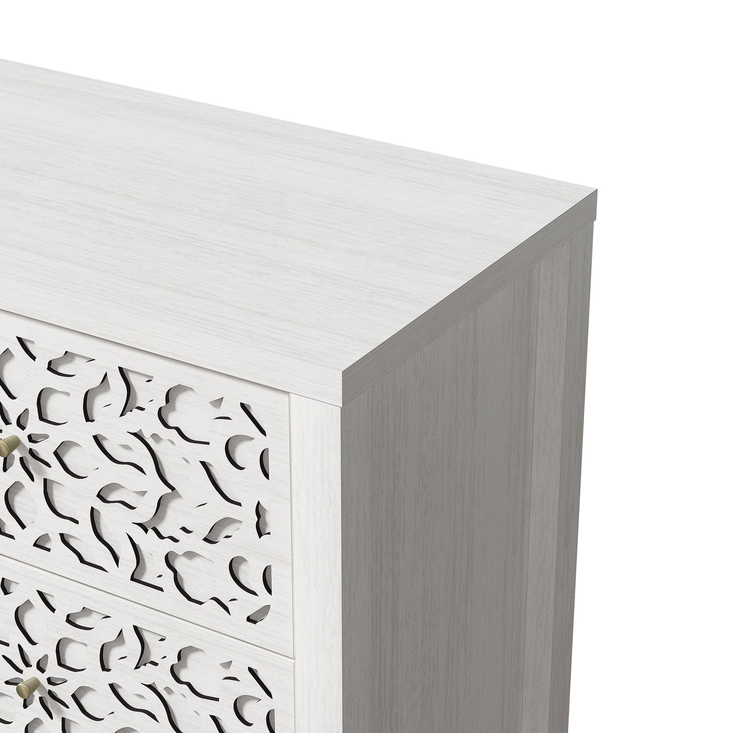 Galano 6-Drawer Dresser with Cutout Floral Fronts 45.4″ W x 15.7" D x 32.0" H